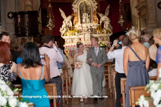 Wedding in St. Blaise church, after the ceremony,  Dubrovnik