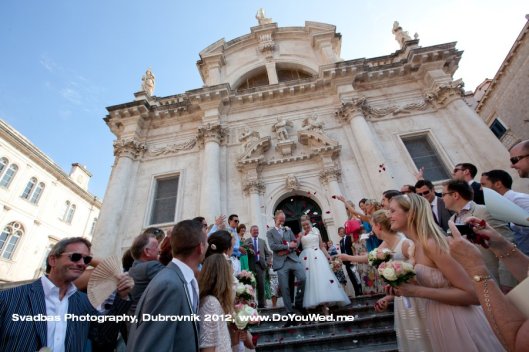 In front of the St. Blaise church,  Wedding in Dubrovnik